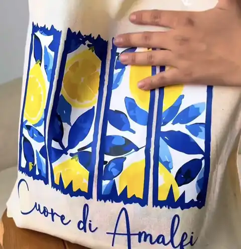 Ecobag com estampa de limões