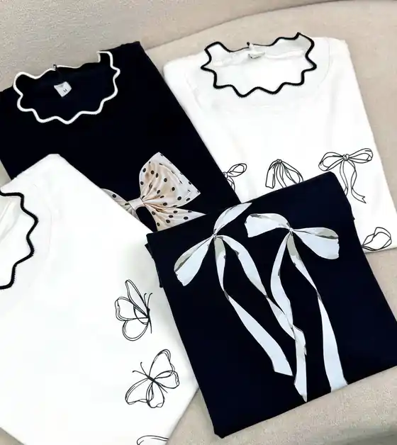 Camisetas com estampas de laço